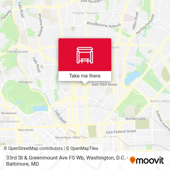 33rd St & Greenmount Ave FS Wb map
