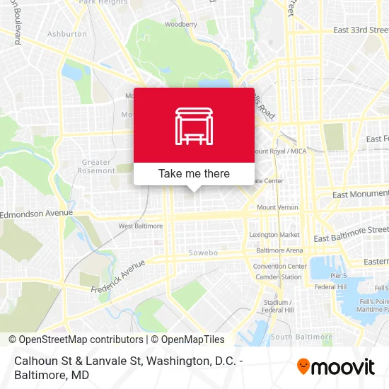 Calhoun St & Lanvale St map