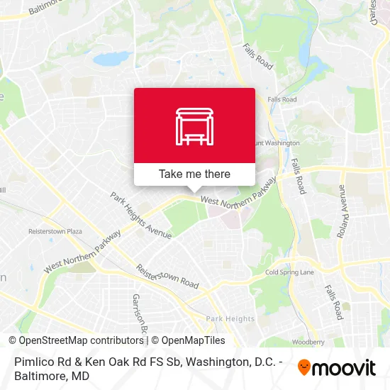 Pimlico Rd & Ken Oak Rd FS Sb map