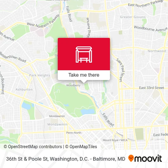 36th St & Poole St map