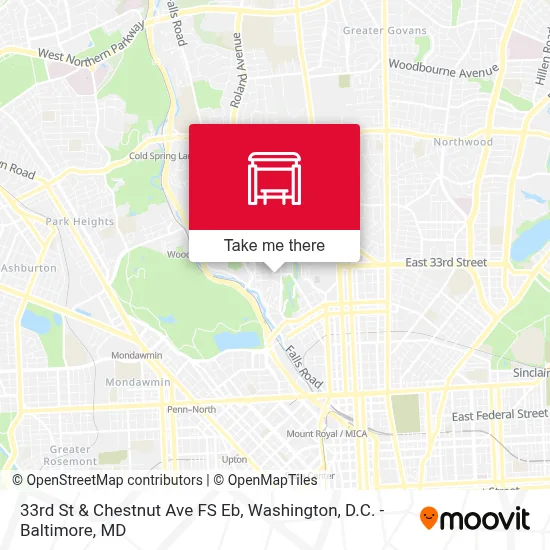 33rd St & Chestnut Ave FS Eb map