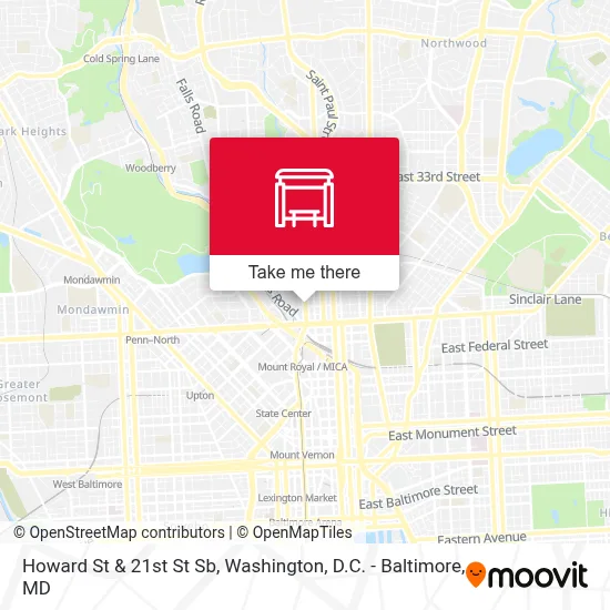 Howard St & 21st St Sb map
