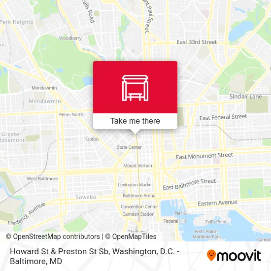 Howard St & Preston St Sb map