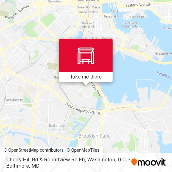 Cherry Hill Rd & Roundview Rd Eb map