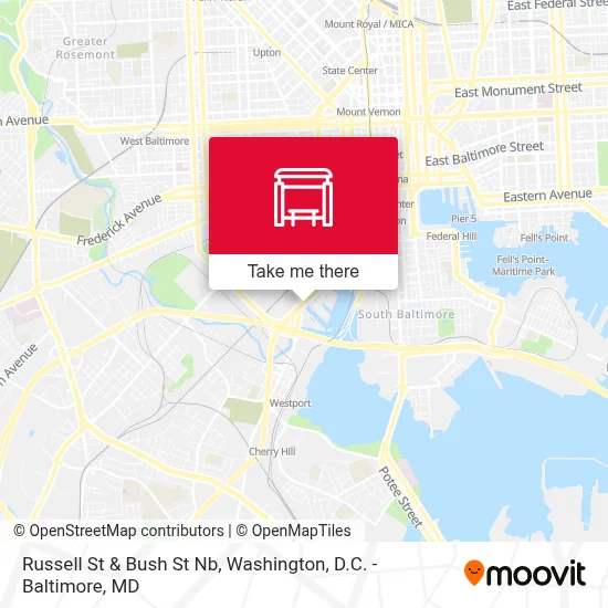 Russell St & Bush St Nb map