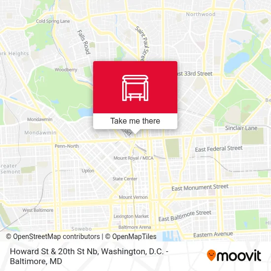 Howard St & 20th St Nb map