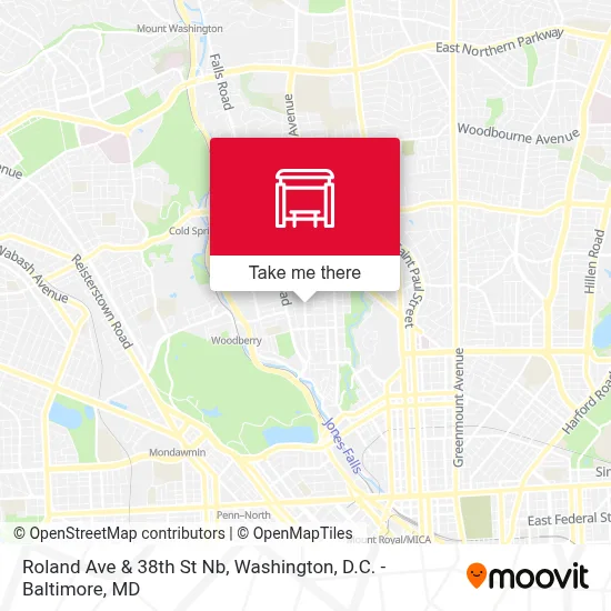 Roland Ave & 38th St Nb map
