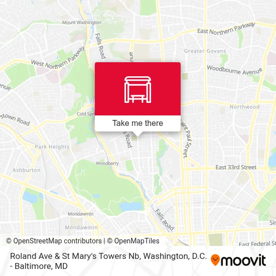 Roland Ave & St Mary's Towers Nb map