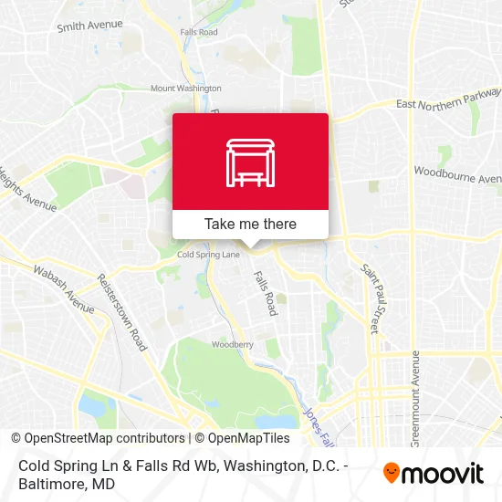 Cold Spring Ln & Falls Rd Wb map