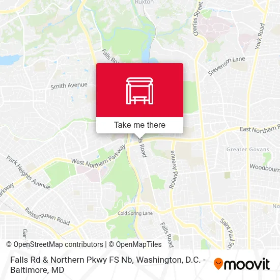 Falls Rd & Northern Pkwy FS Nb map