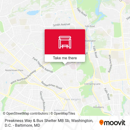 Preakness Way & Bus Shelter MB Sb map