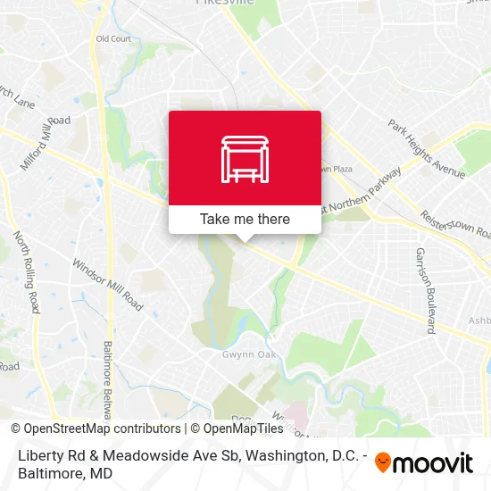 Liberty Rd & Meadowside Ave Sb map