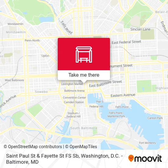 Saint Paul St & Fayette St FS Sb map