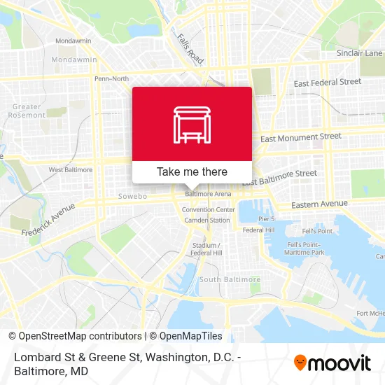 Lombard St & Greene St map