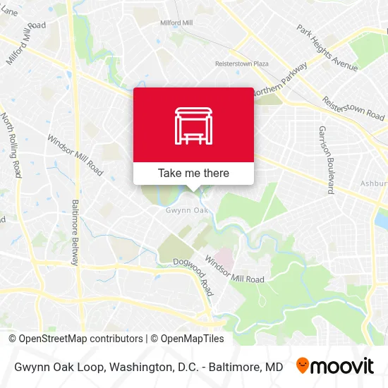 Gwynn Oak Loop map