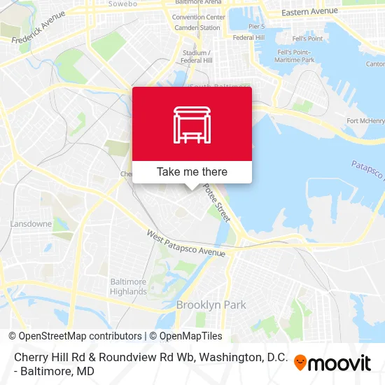 Cherry Hill Rd & Roundview Rd Wb map
