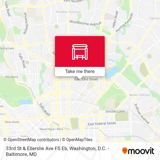 33rd St & Ellerslie Ave FS Eb map