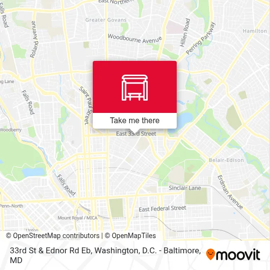 33rd St & Ednor Rd Eb map