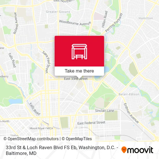 33rd St & Loch Raven Blvd FS Eb map
