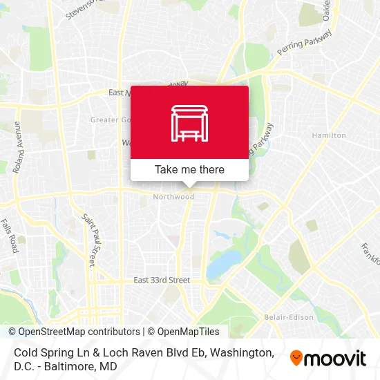 Cold Spring Ln & Loch Raven Blvd Eb map