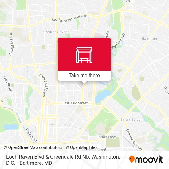 Loch Raven Blvd & Greendale Rd Nb map