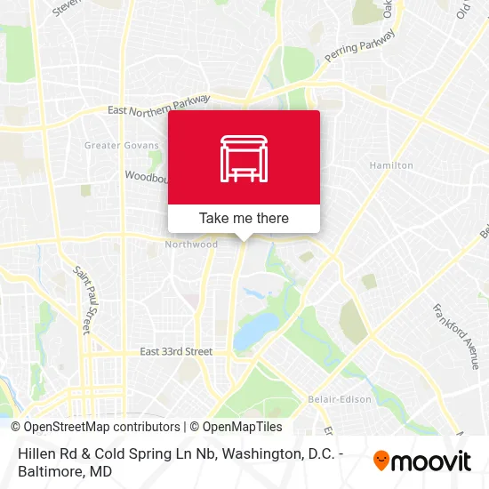 Hillen Rd & Cold Spring Ln Nb map