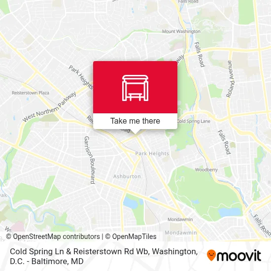 Cold Spring Ln & Reisterstown Rd Wb map