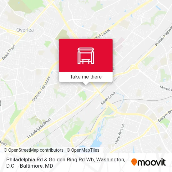 Philadelphia Rd & Golden Ring Rd Wb map