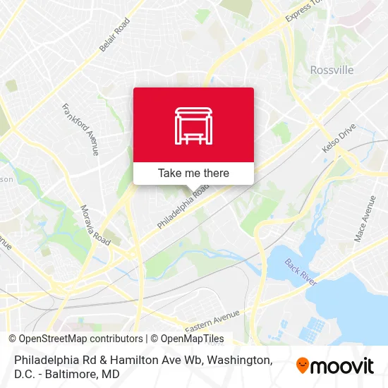 Philadelphia Rd & Hamilton Ave Wb map