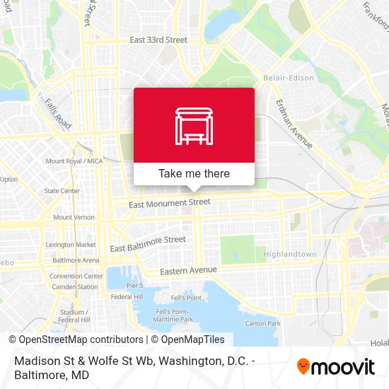 Madison St & Wolfe St Wb map