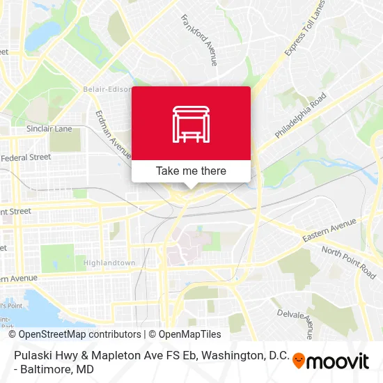 Pulaski Hwy & Mapleton Ave FS Eb map