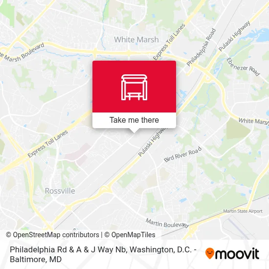 Philadelphia Rd & A & J Way Nb map