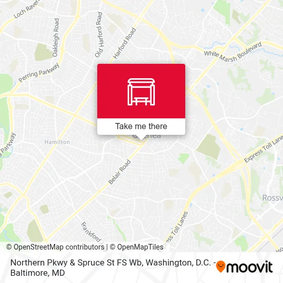 Northern Pkwy & Spruce St FS Wb map