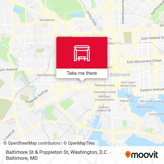 Baltimore St & Poppleton St map