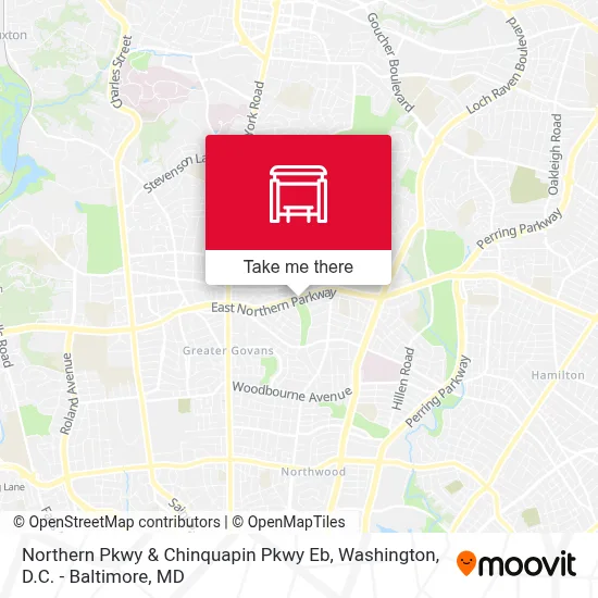 Northern Pkwy & Chinquapin Pkwy Eb map