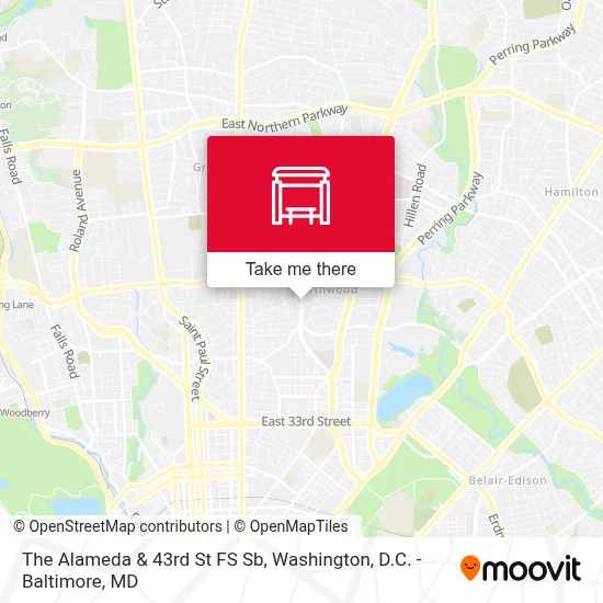 The Alameda & 43rd St FS Sb map