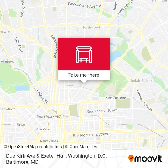 Due Kirk Ave & Exeter Hall map