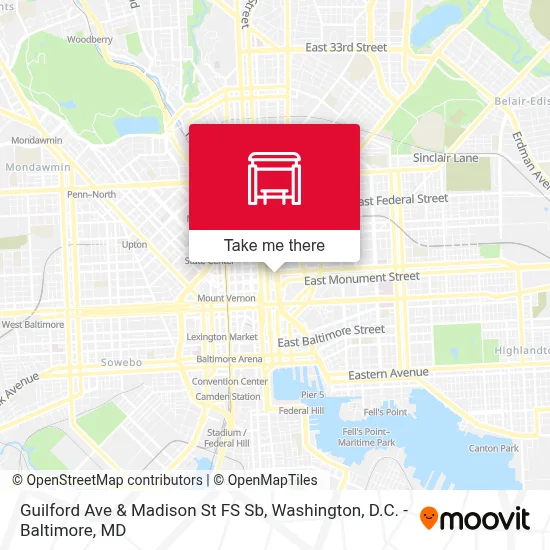 Guilford Ave & Madison St FS Sb map