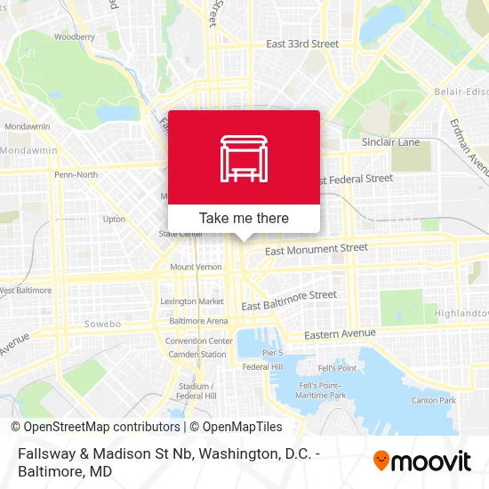 Fallsway & Madison St Nb map