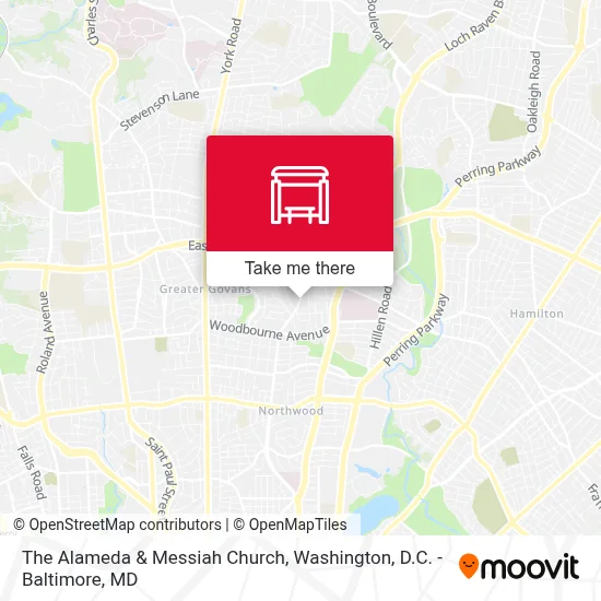 The Alameda & Messiah Church map