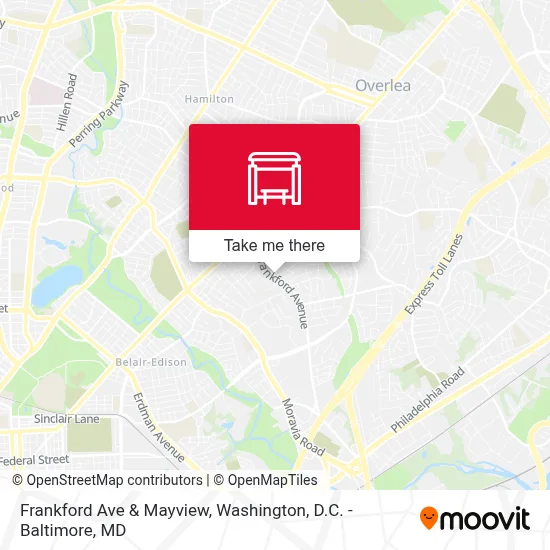 Frankford Ave & Mayview map