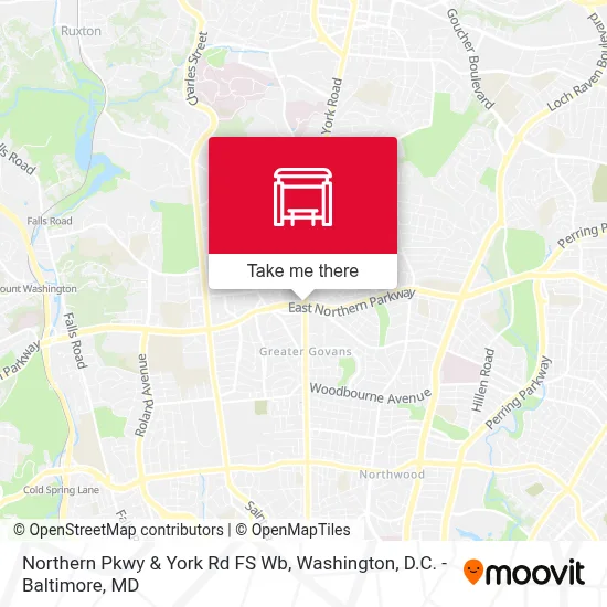 Northern Pkwy & York Rd FS Wb map