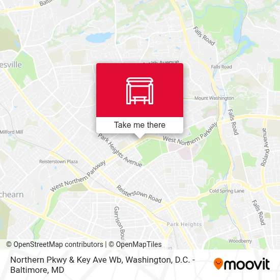 Northern Pkwy & Key Ave Wb map
