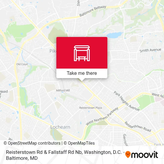 Reisterstown Rd & Fallstaff Rd Nb map