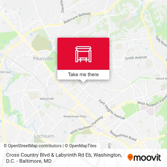 Cross Country Blvd & Labyrinth Rd Eb map