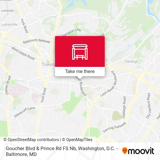Goucher Blvd & Prince Rd FS Nb map