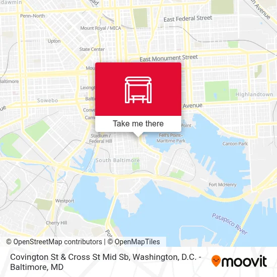 Covington St & Cross St Mid Sb map