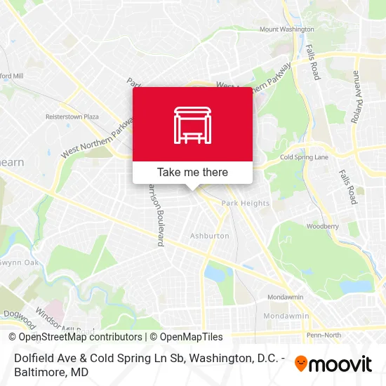 Dolfield Ave & Cold Spring Ln Sb map