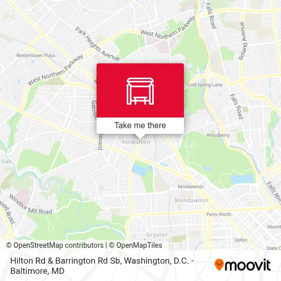Hilton Rd & Barrington Rd Sb map