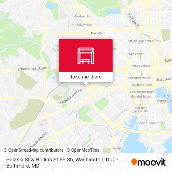 Pulaski St & Hollins St FS Sb map